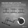 Social Hike Single Bike Rack Stand with Adjustable Rubber Feet - Black