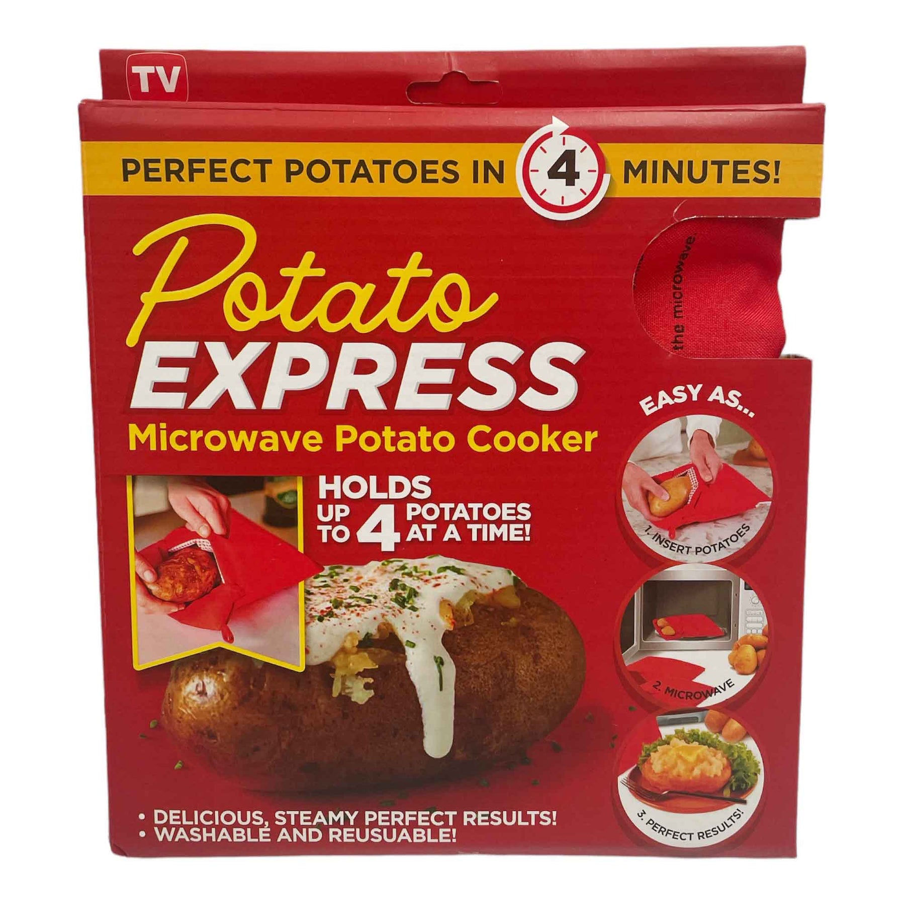 Potato Express Microwave Cooker, 20x23cm, Cooks 4 Potatoes in 4 Minutes - SuperSaverAU - view 1
