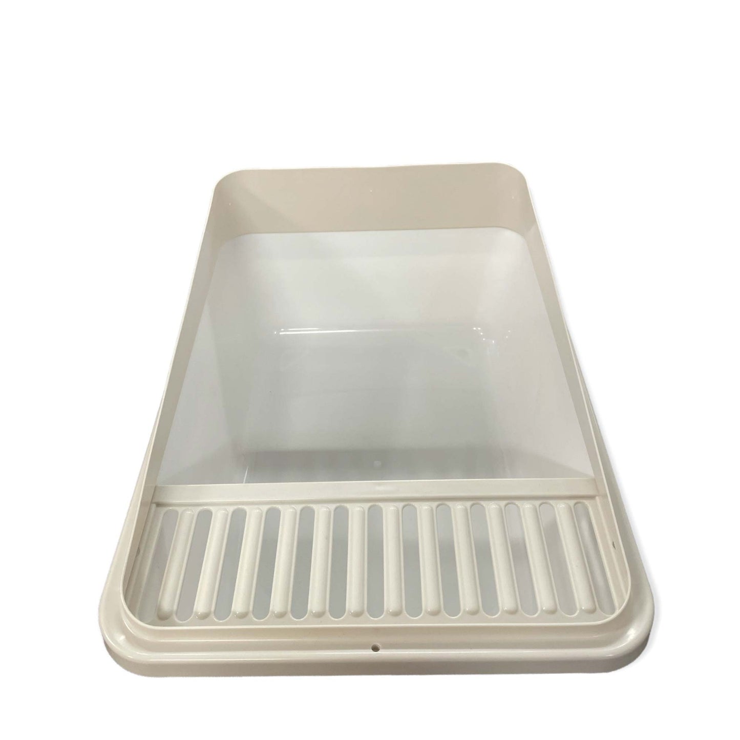High Back Cat Litter Tray 43.5x33.5x21cm with Anti-Tracking Feature - White