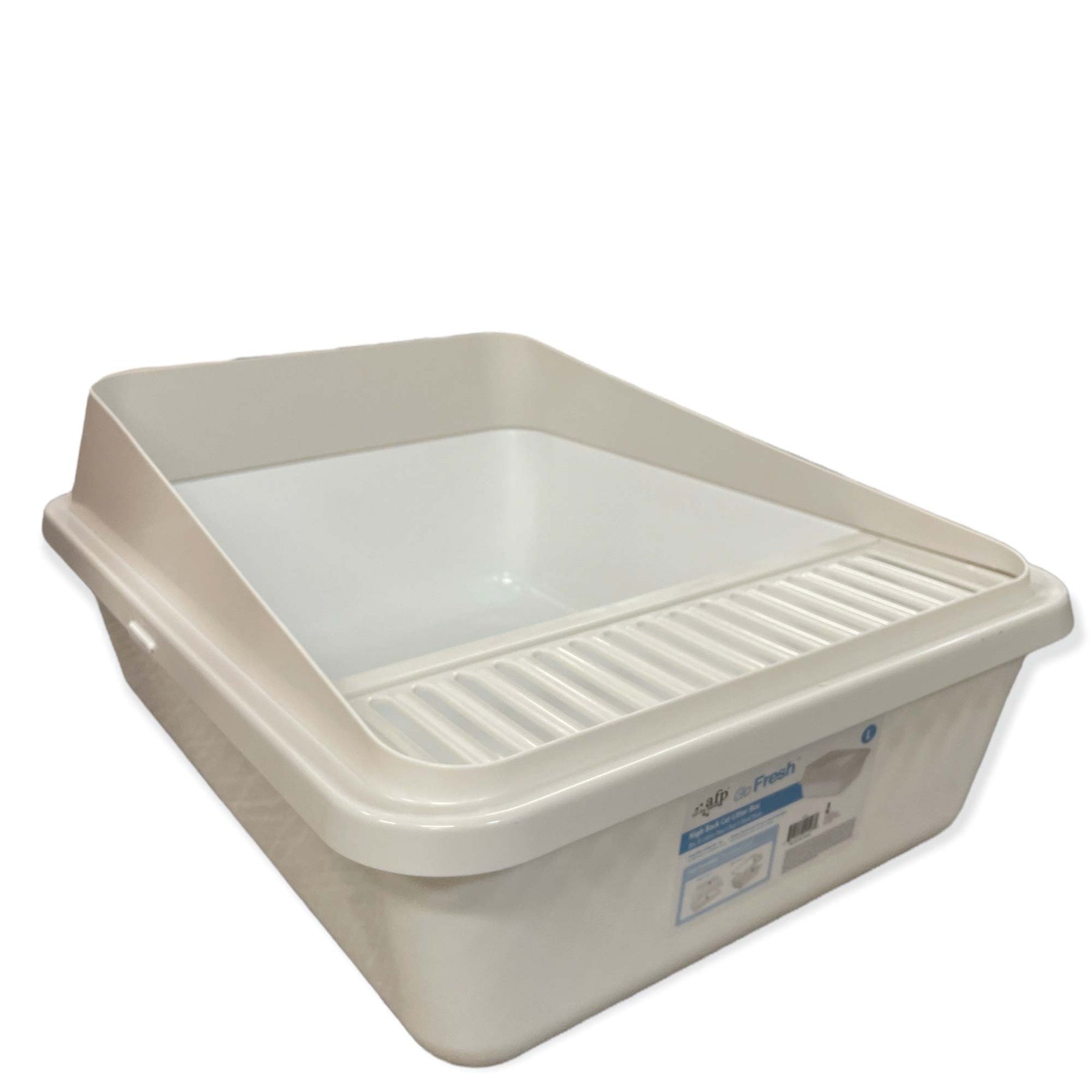 High Back Cat Litter Tray 58x45x25cm - Anti-Tracking, Easy Clean, White - SuperSaverAU - view 1