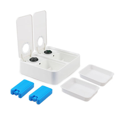 All For Paws Double Timed Feeder 2x300ml - 2 Compartments, Ice Pack, Easy Clean