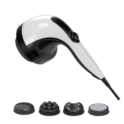 Handheld Black Vibration Massager 4 Interchangeable Heads Adjustable Speed 28W - SuperSaverAU - view 2