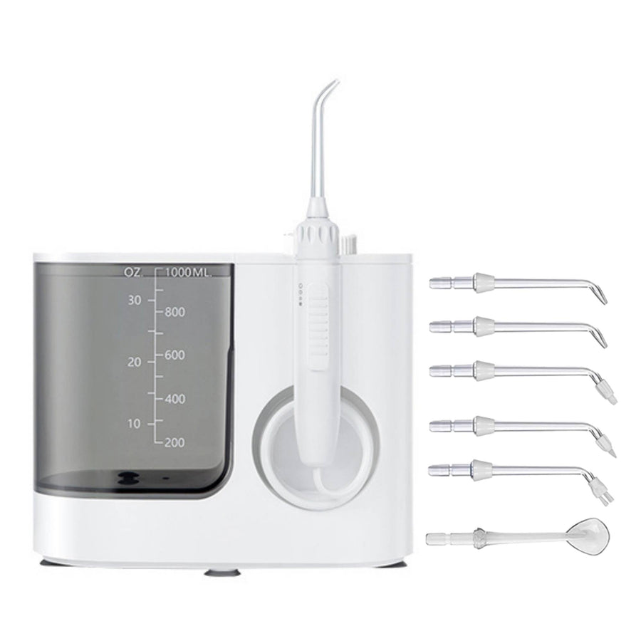 Water Jet Dental Flosser White 1000ml Electric Oral Pressure Irrigator 5 Tips - SuperSaverAU - view 1
