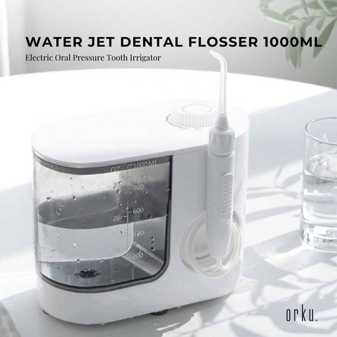 Water Jet Dental Flosser White 1000ml Electric Oral Pressure Irrigator 5 Tips - SuperSaverAU - view 2
