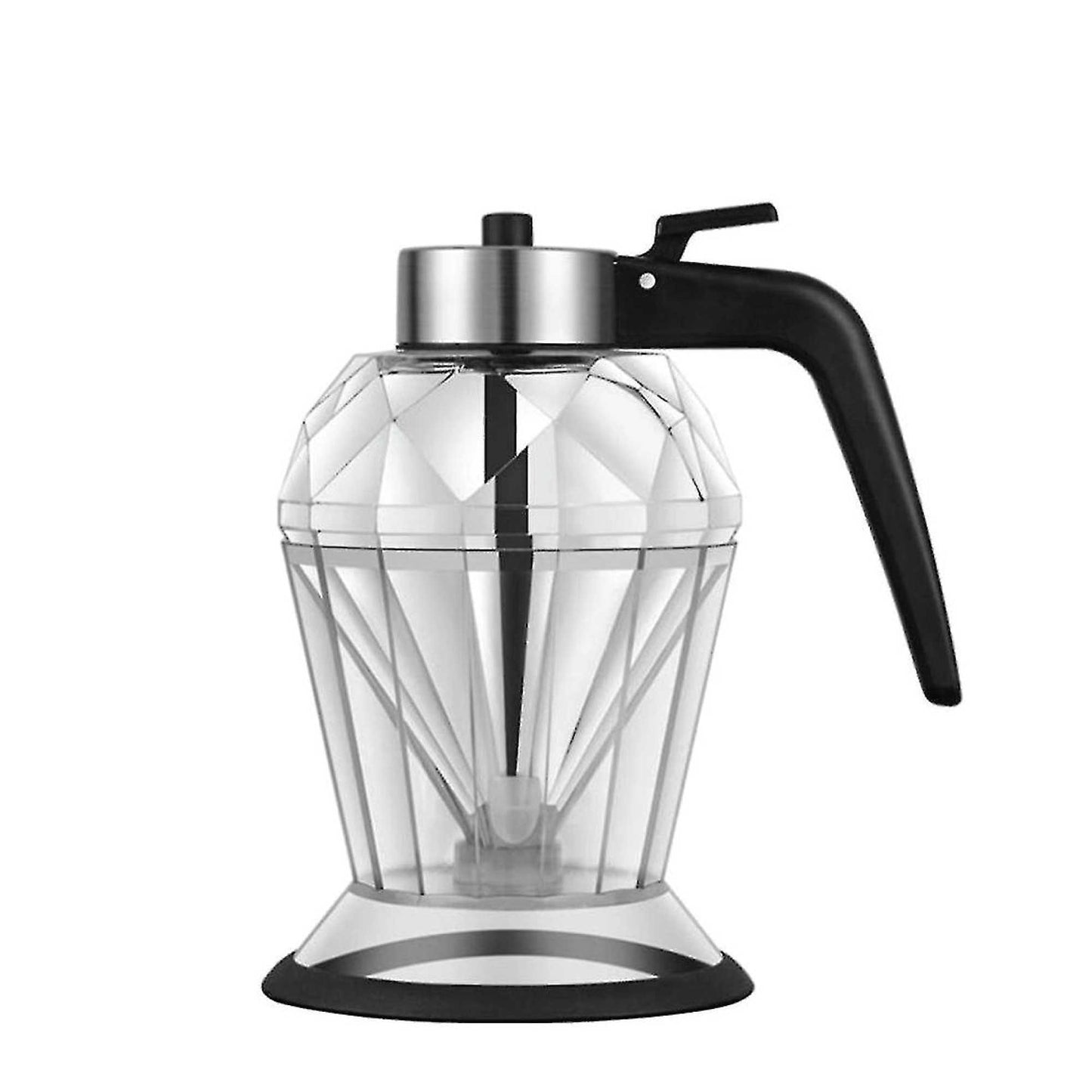 Diamond Oil Pot 200ml - Glass Dispenser with Acrylic Base & Silicone Stopper