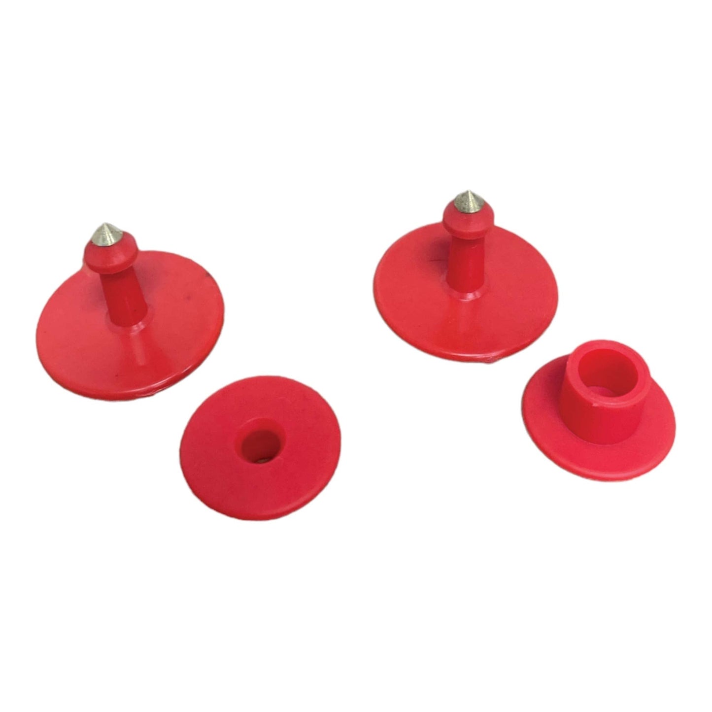 Cattle Ear Tags Set - 100x Round Red Blank for Pig Sheep Goat Cow