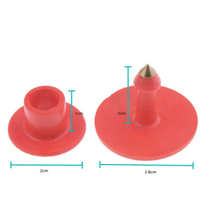 Cattle Ear Tags Set - 100x Round Red Blank for Pig Sheep Goat Cow
