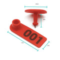 Red Numbered Mini Ear Tag Set 1-100 - 5x2cm for Cattle, Sheep, Pig, Livestock - SuperSaverAU - view 3