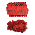 V238 Cattle Ear Tags Set 1-100 - XL Red 7.5x10cm for Livestock Identification - SuperSaverAU - view 1