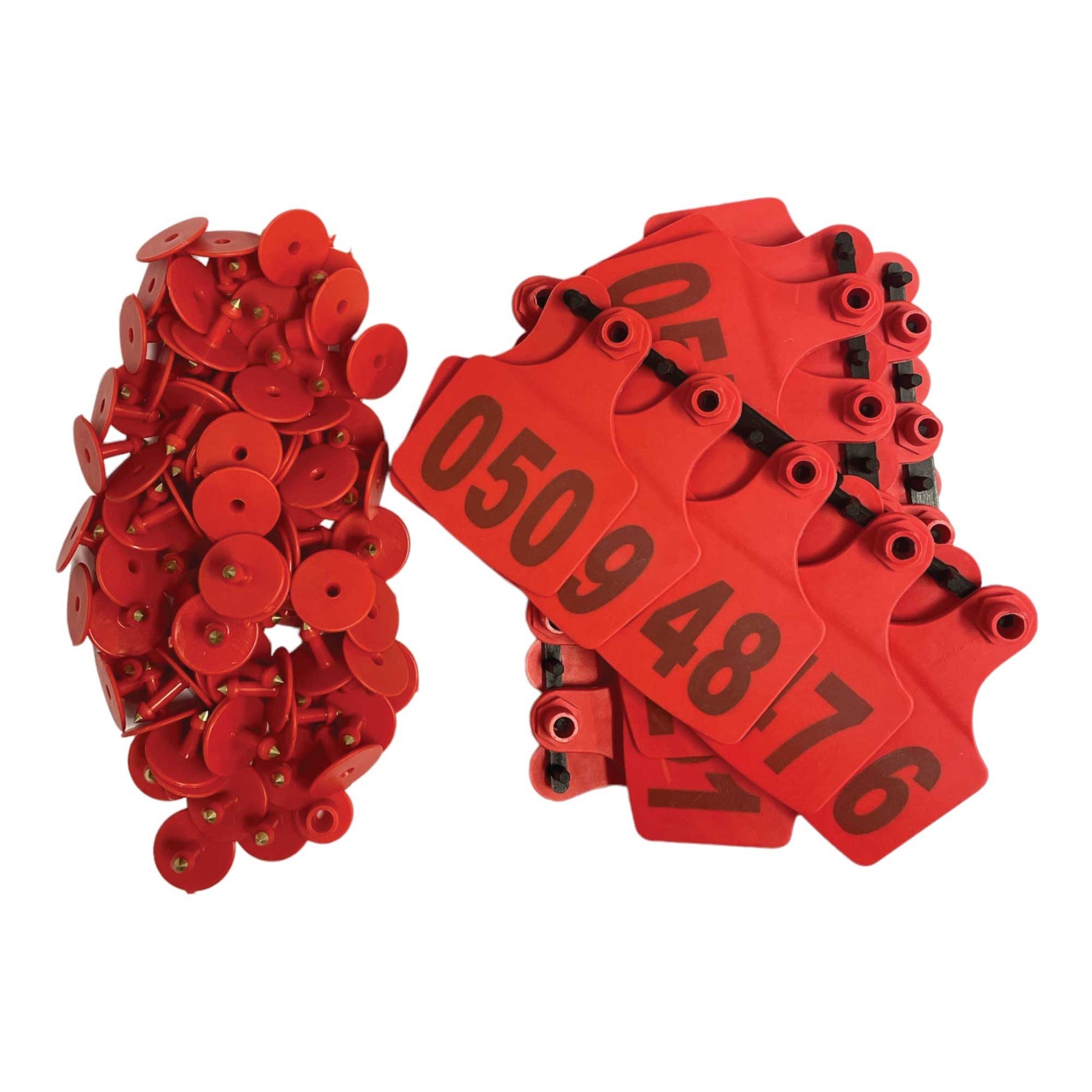 V238 Cattle Ear Tags Set 1-100 - XL Red 7.5x10cm for Livestock Identification - SuperSaverAU - view 2