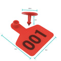 Red Small Cattle Ear Tags 1-100 Set 5x4cm for Goats Pigs Livestock - SuperSaverAU - view 3