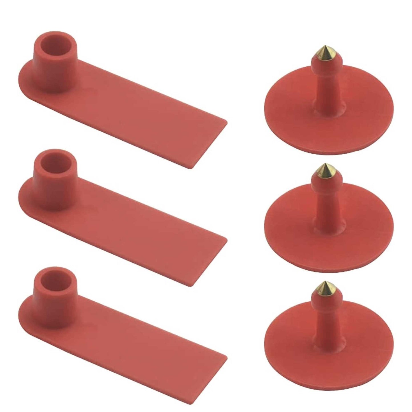 Cattle Ear Tags Set - 100x Mini Red 5x2cm Blank Tags for Livestock