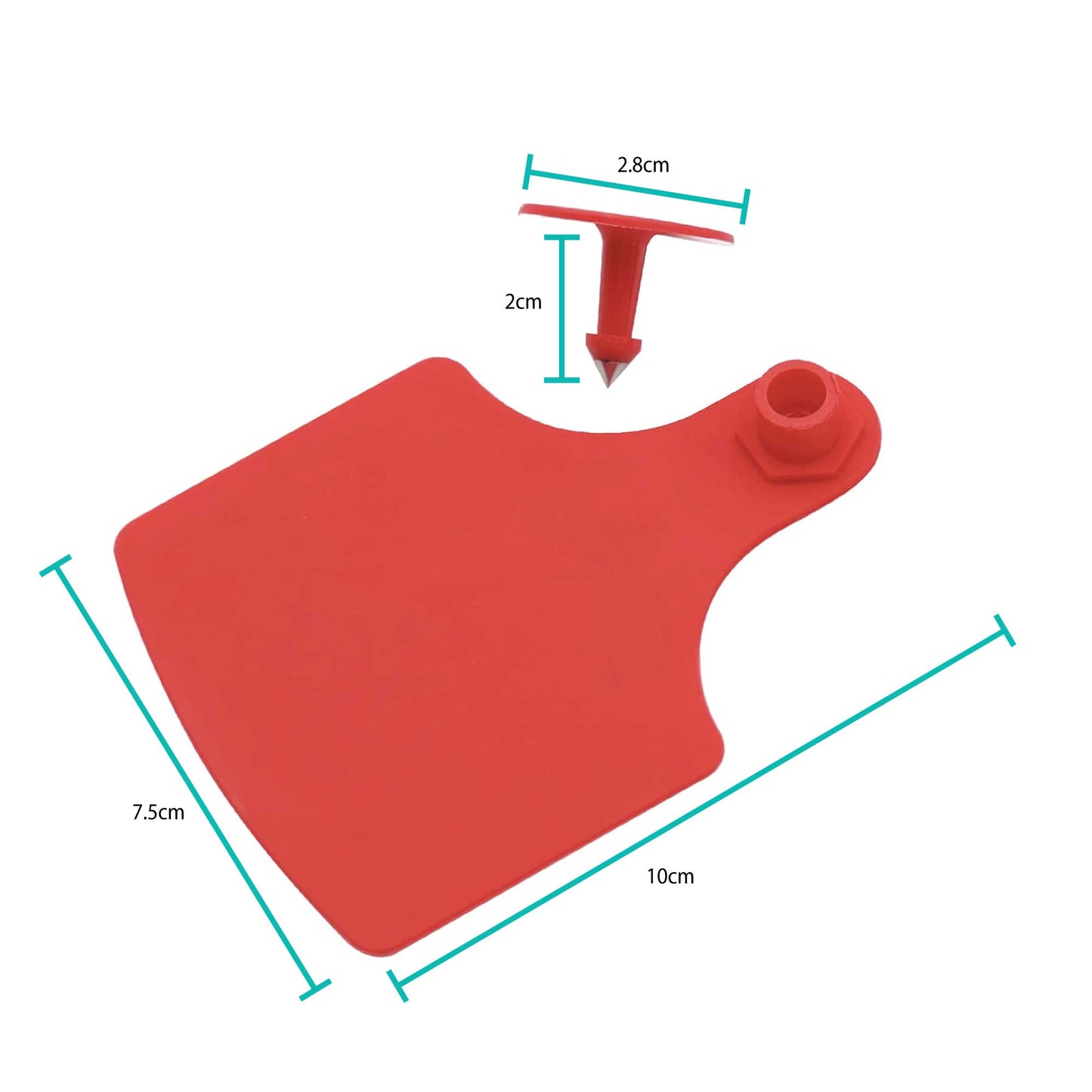 Cattle Ear Tags Set - 100x 7.5x10cm XL Red Blank Tags for Livestock