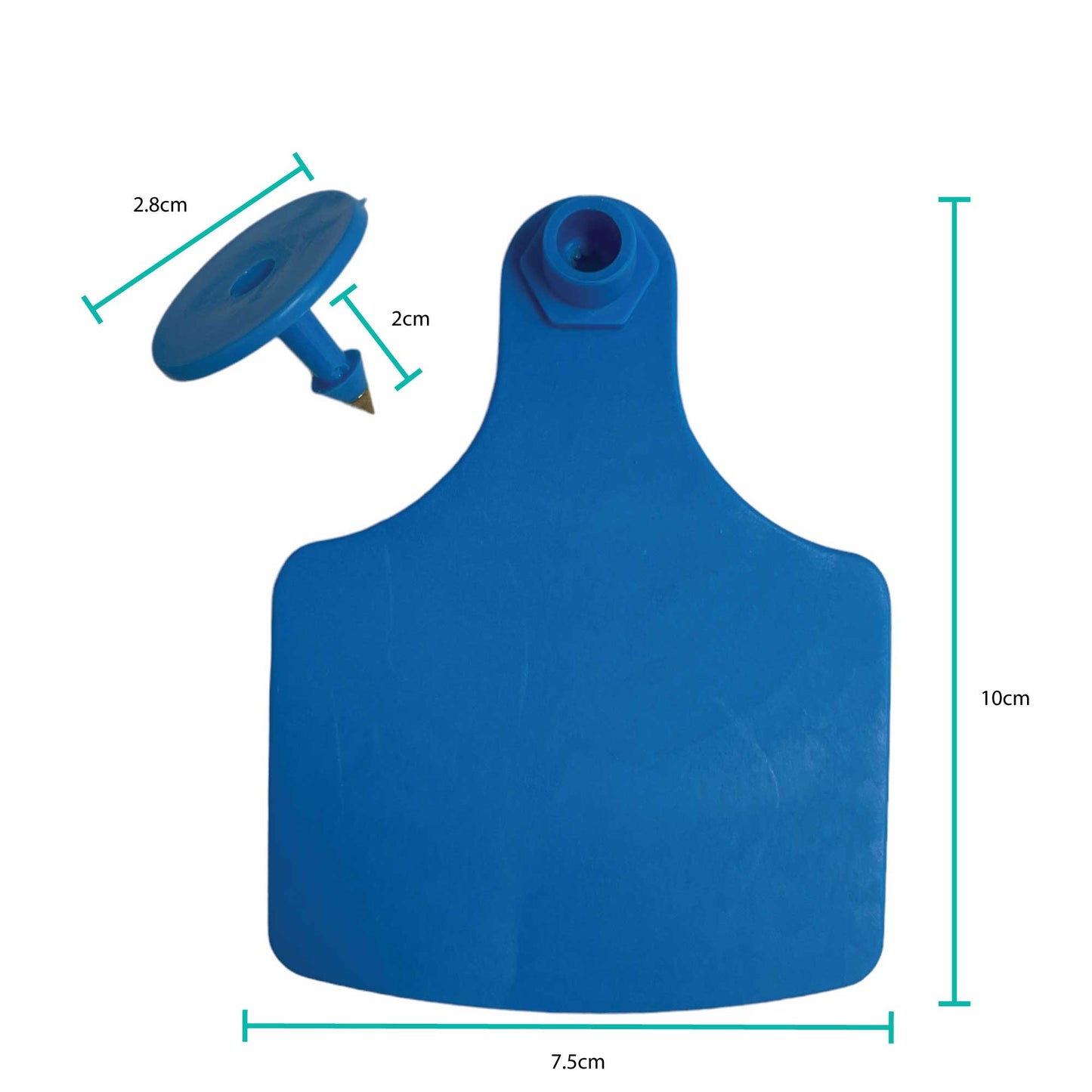 Cattle Ear Tags Set - 100x 7.5x10cm XL Blue Blank for Livestock Tagging