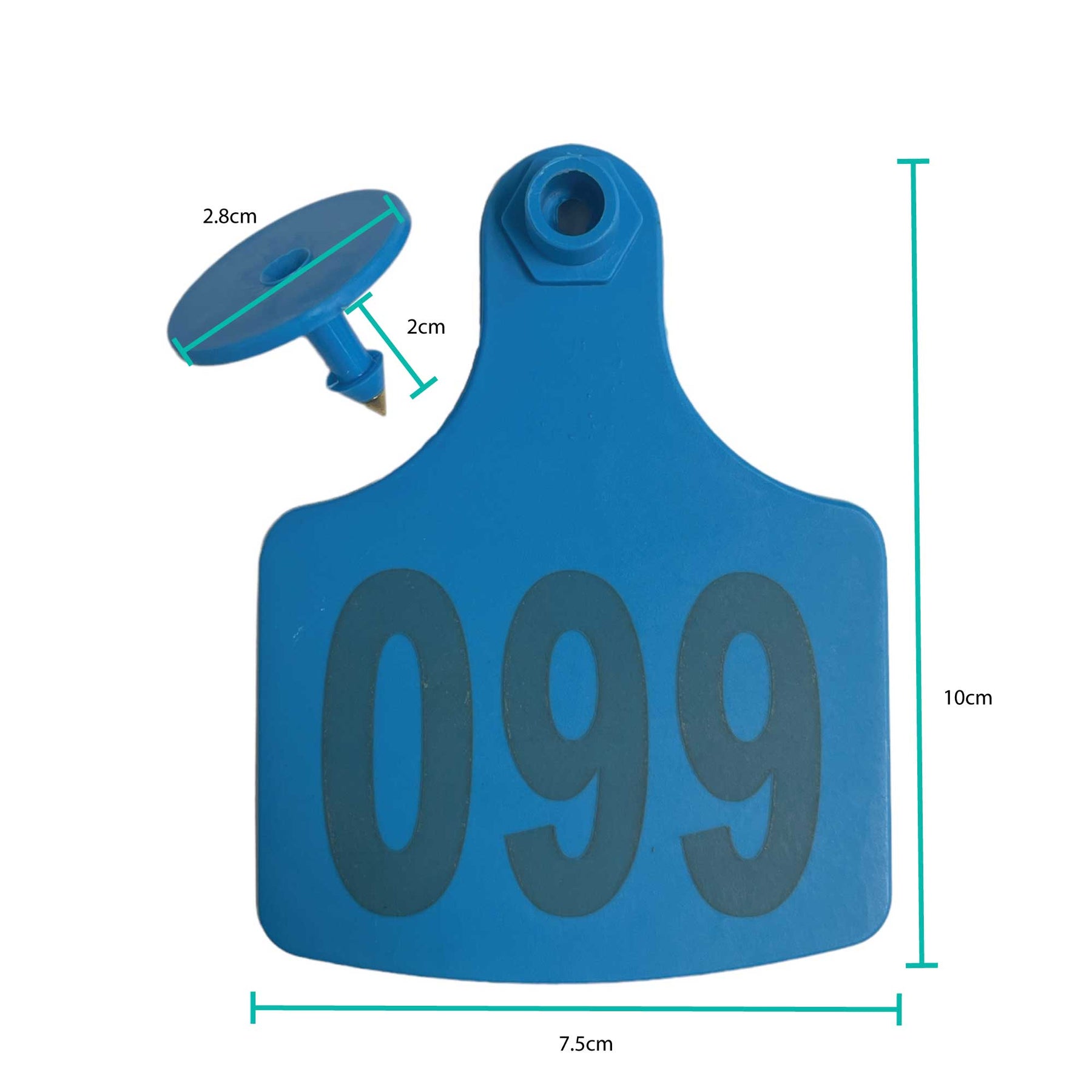 XL Blue Cattle Number Ear Tags 7.5x10cm Set - 1-100 for Livestock Identification - SuperSaverAU - view 2