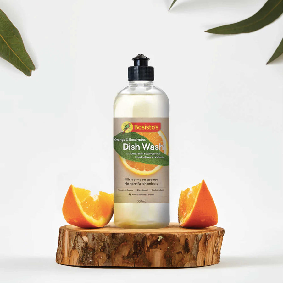 Bosisto's 500ml Plant-Based Dish Wash Liquid - Orange & Eucalyptus, Biodegradable - SuperSaverAU - view 1