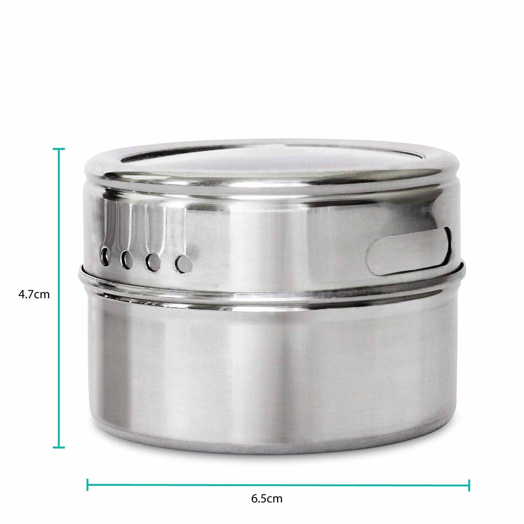 Premium Magnetic Stainless Steel Spice Jar with Shaker Lid - 150g