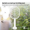 2 in 1 Rechargeable Mosquito Swatter with UV Light, 18x42cm, Ergonomic Handle - SuperSaverAU - view 1