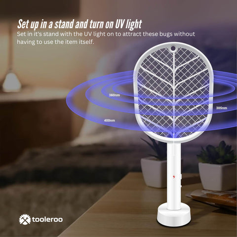 2 in 1 Rechargeable Mosquito Swatter with UV Light, 18x42cm, Ergonomic Handle - SuperSaverAU - view 2