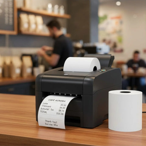 200x Thermal Paper Rolls 57x38mm - 9.5m Length for Cash Registers