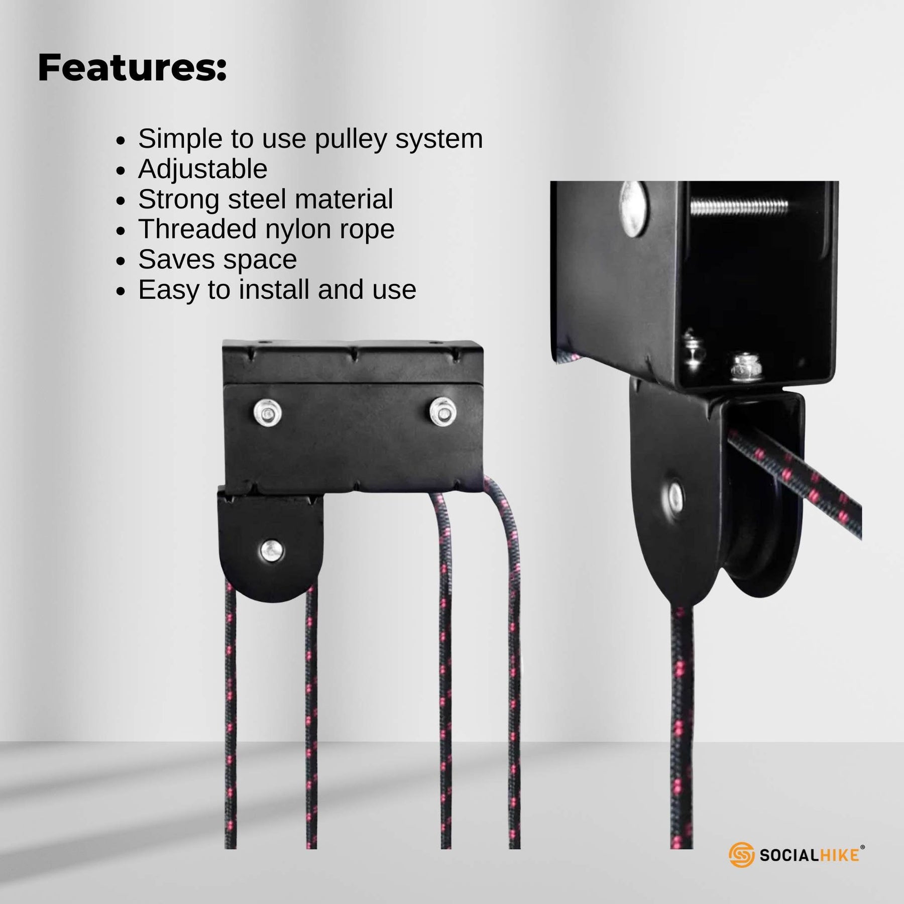 Social Hike Kayak Hoist Garage Ceiling Pulley Lift - 45kg