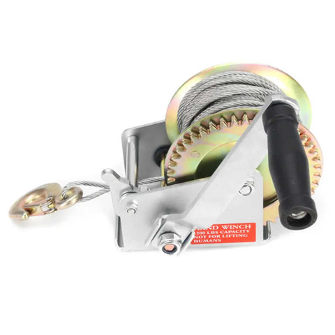 Premium 1200lb Manual Hand Winch with Steel Cable