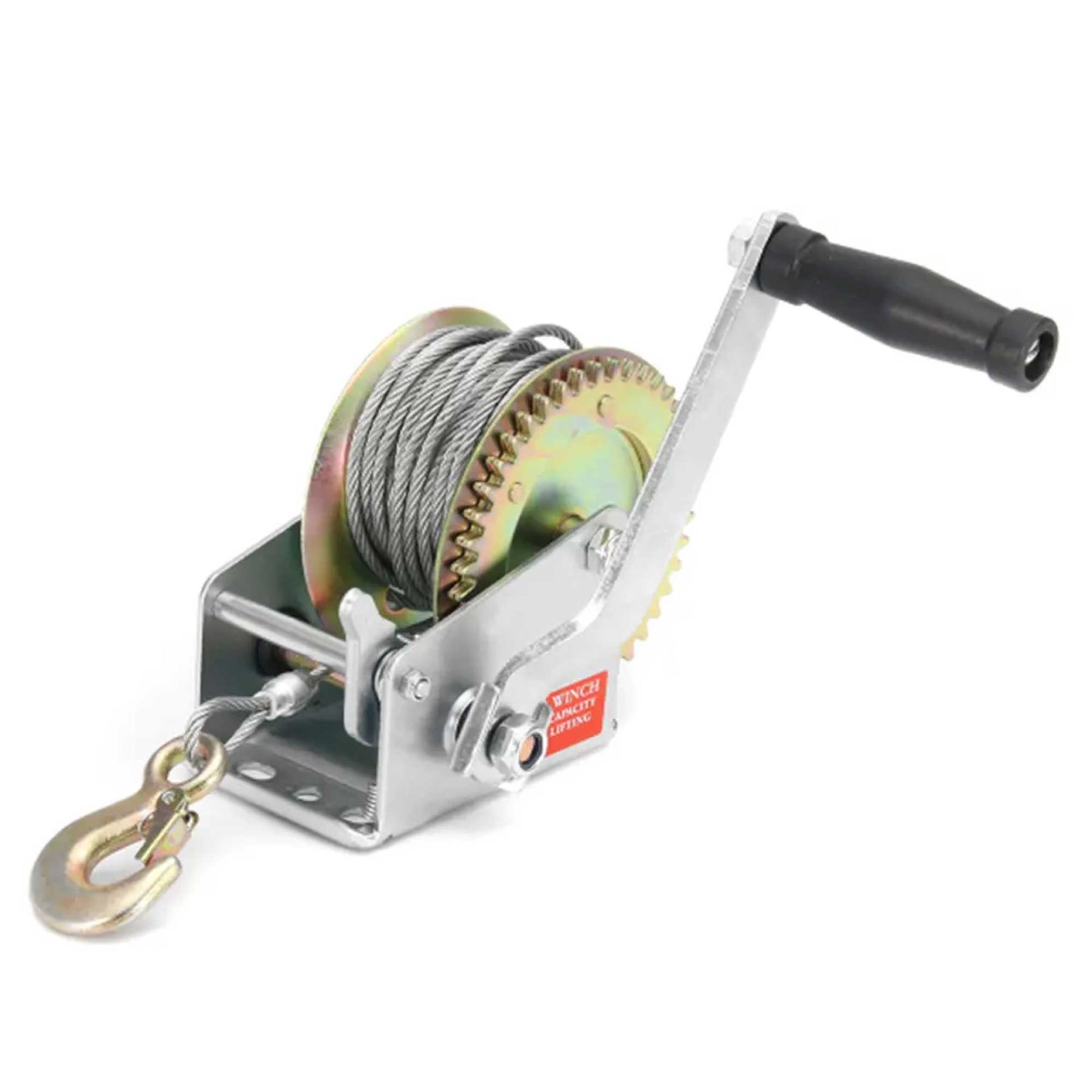 Premium 1200lb Manual Hand Winch with Steel Cable