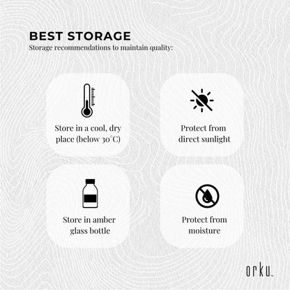 Orku 25ml Organic Castor Oil - Hexane Free, Cold Pressed, Pure Dropper