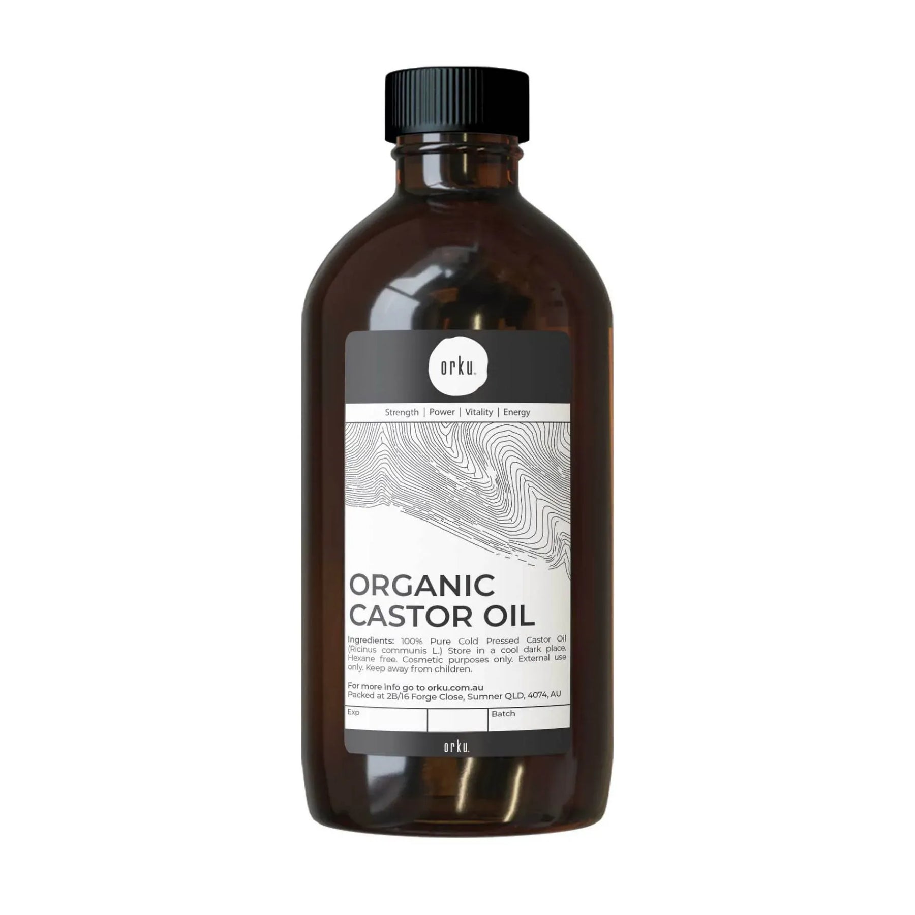 Orku 1L Organic Castor Oil - Hexane Free, Cold Pressed, Rich in Antioxidants