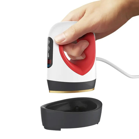 Tooleroo Mini Heat Press 5x8.3cm, Ergonomic, LED Display, Auto-off, Red/White - SuperSaverAU - view 2