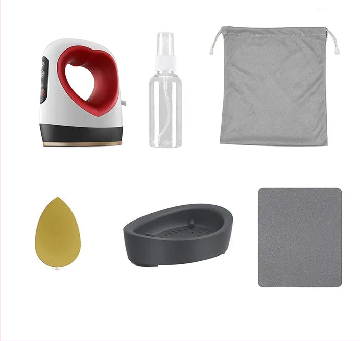 Tooleroo Mini Heat Press 5x8.3cm, Ergonomic, LED Display, Auto-off, Red/White - SuperSaverAU - view 4