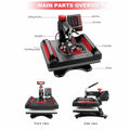 Premium 5 in 1 Combo Heat Press with Digital Controller - Black & Red