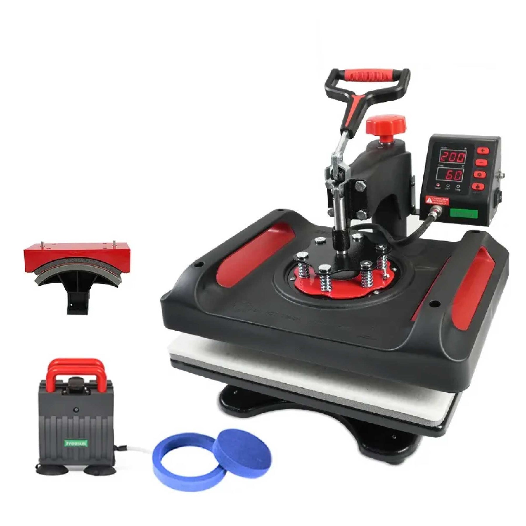 Premium 5 in 1 Combo Heat Press with Digital Controller - Black & Red