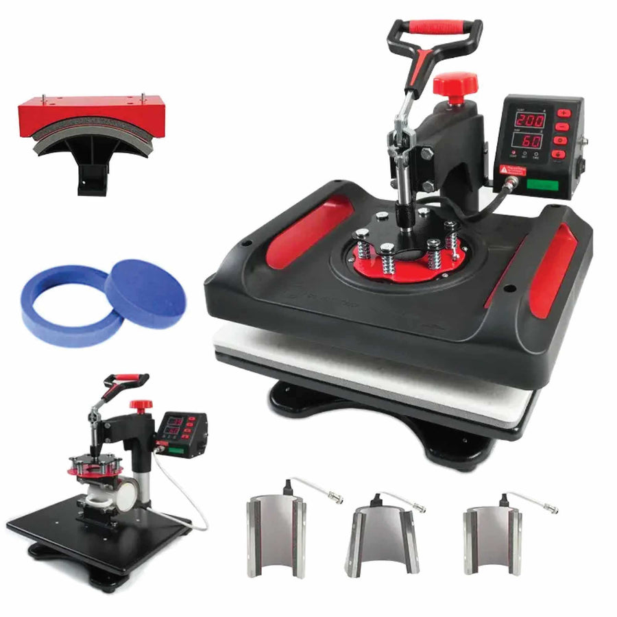 8 in 1 Combo Heat Press 290x380mm with Digital Controller for T-shirts, Mugs, Caps - SuperSaverAU - view 1