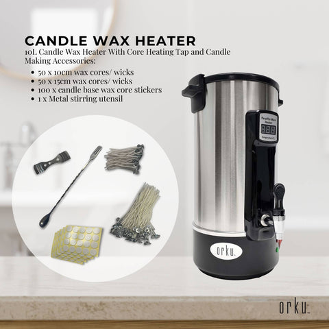 Orku 10L Candle Wax Heater with Faucet, Adjustable Temp, 1500W, Accessories Included - SuperSaverAU - view 1