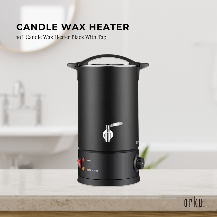 10L Wax Melting Furnace - Adjustable Temp 30-110°C, Anti-Scalding Lid, Black - SuperSaverAU - view 1