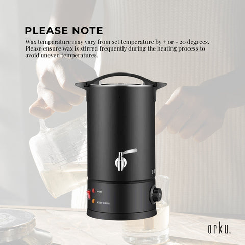 8L Wax Melting Furnace - Adjustable Temp 30-110°C, Stainless Steel, Black - SuperSaverAU - view 4