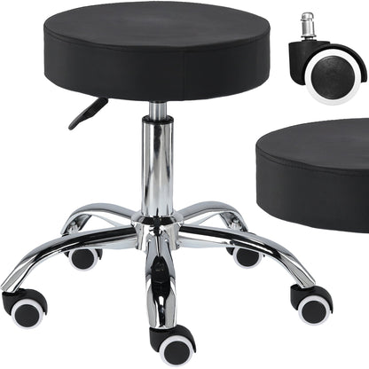 Adjustable Swivel Salon Stool - Round Chair for Beauty & Hairdressing
