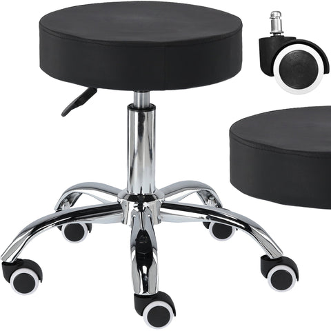 Adjustable Swivel Salon Stool - Round Chair for Beauty & Hairdressing - SuperSaverAU - view 2