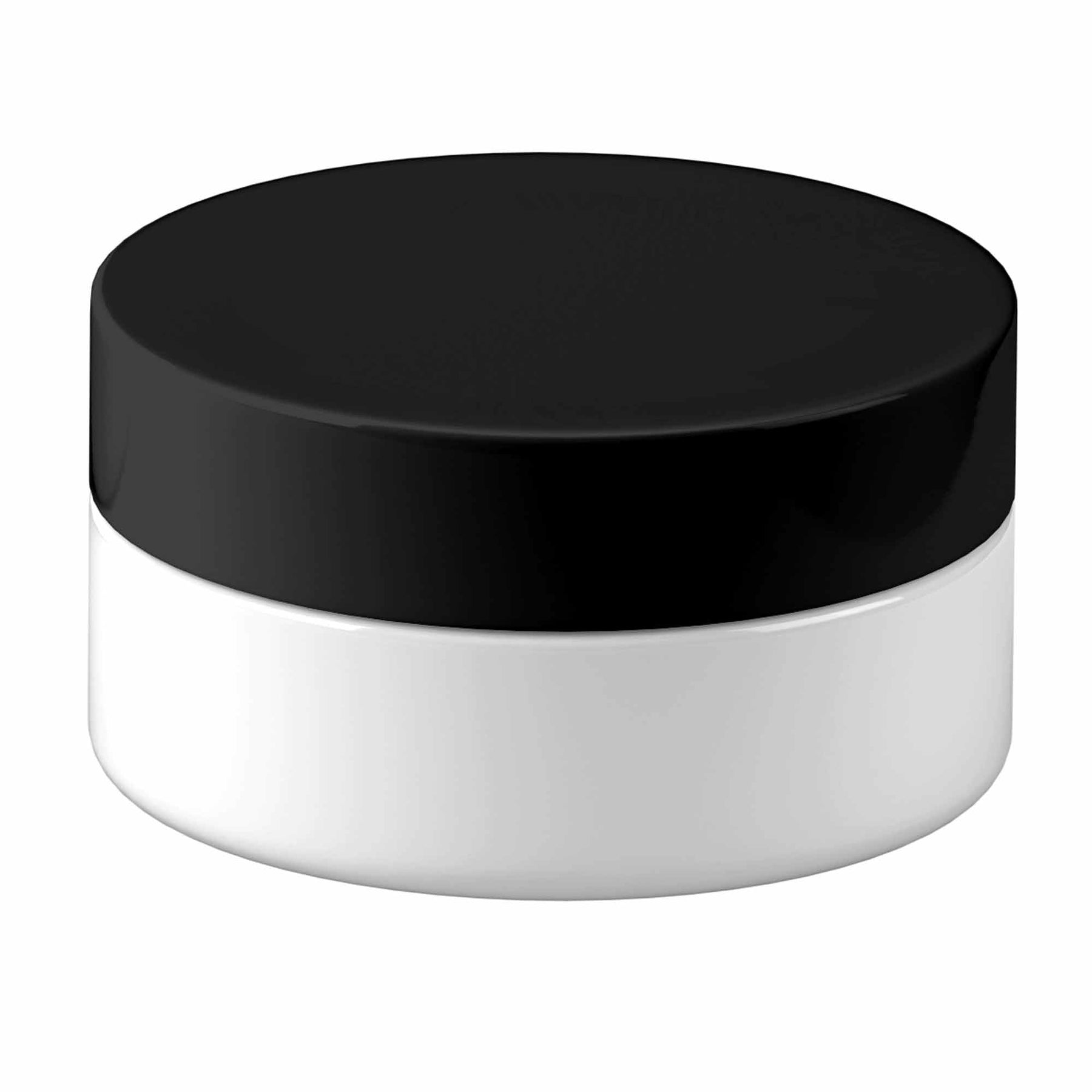 5x 100g White PET Cosmetic Jars with Black Lids - Cream Containers - SuperSaverAU - view 1