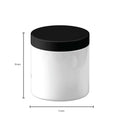 250g White PET Cosmetic Jar with Black Lid - 5 Pack for Creams & Makeup - SuperSaverAU - view 3