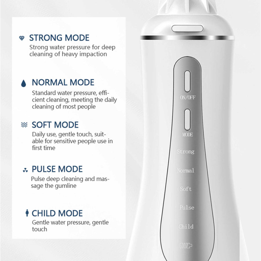 Portable Oral Irrigator 350ml - Rechargeable Water Dental Flosser with 5 Modes - SuperSaverAU - view 1