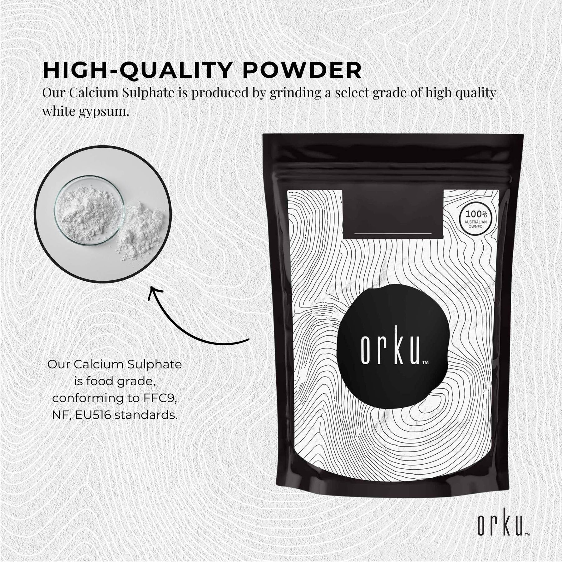 Calcium Sulphate Gypsum Powder 400g - Food Grade Hydrous Sulfate