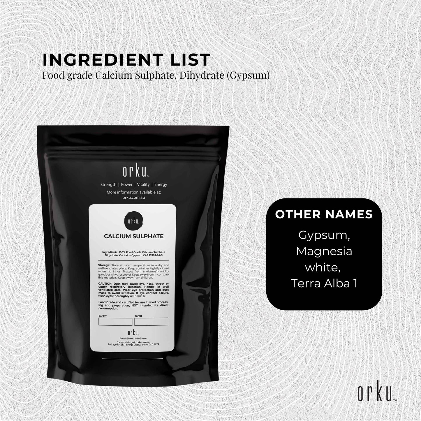 Calcium Sulphate Gypsum Powder 400g - Food Grade Hydrous Sulfate