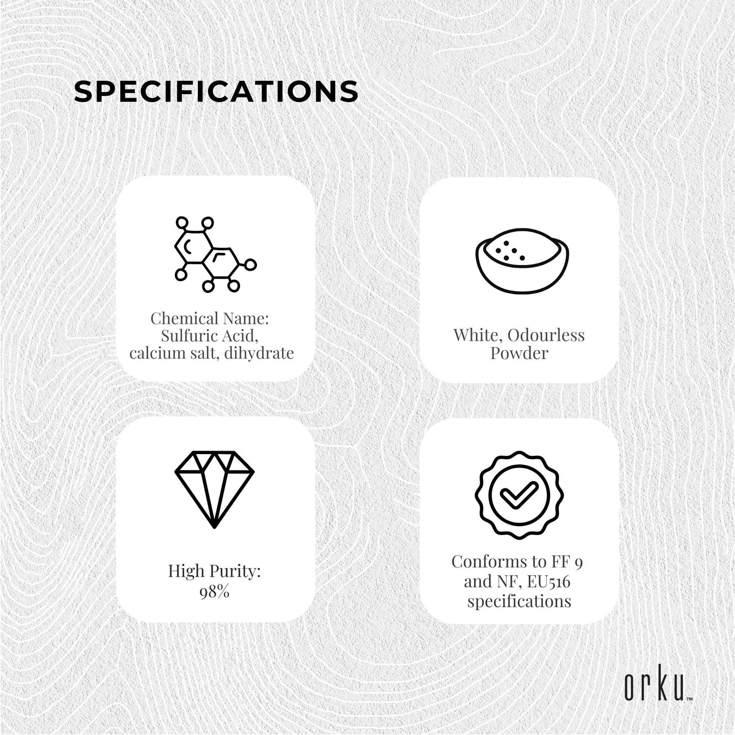 Calcium Sulphate Gypsum Powder 400g - Food Grade Hydrous Sulfate