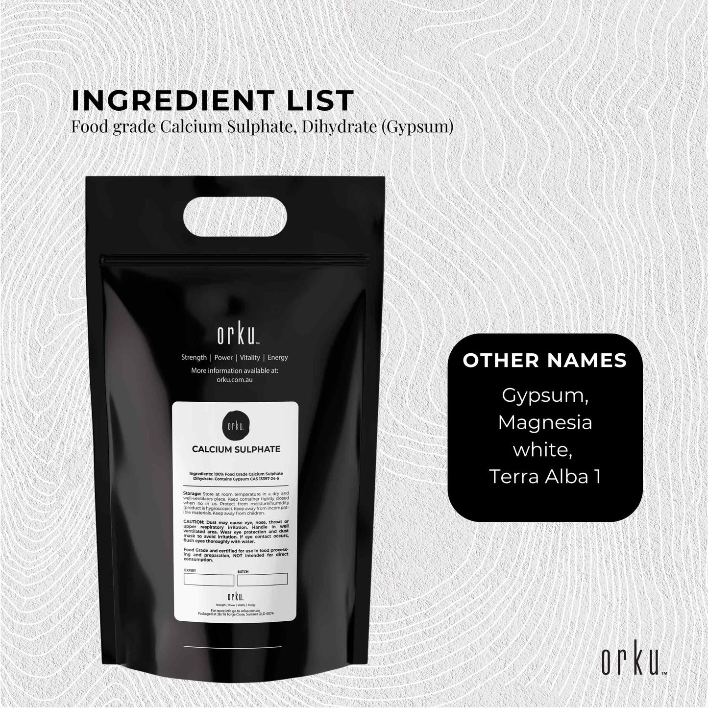 Calcium Sulphate Gypsum Powder 5Kg - Food Grade Hydrous Sulfate