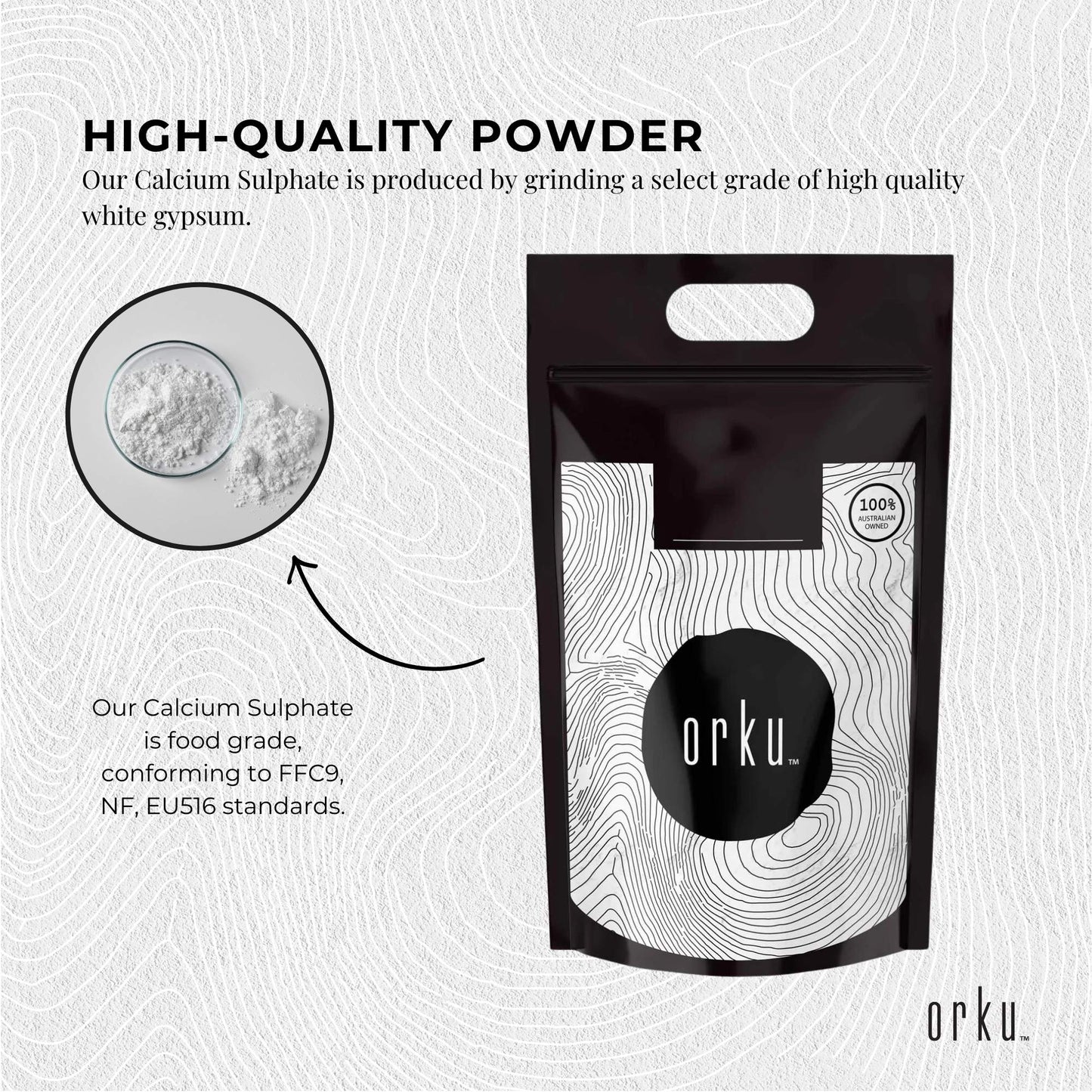 Calcium Sulphate Gypsum Powder 5Kg - Food Grade Hydrous Sulfate