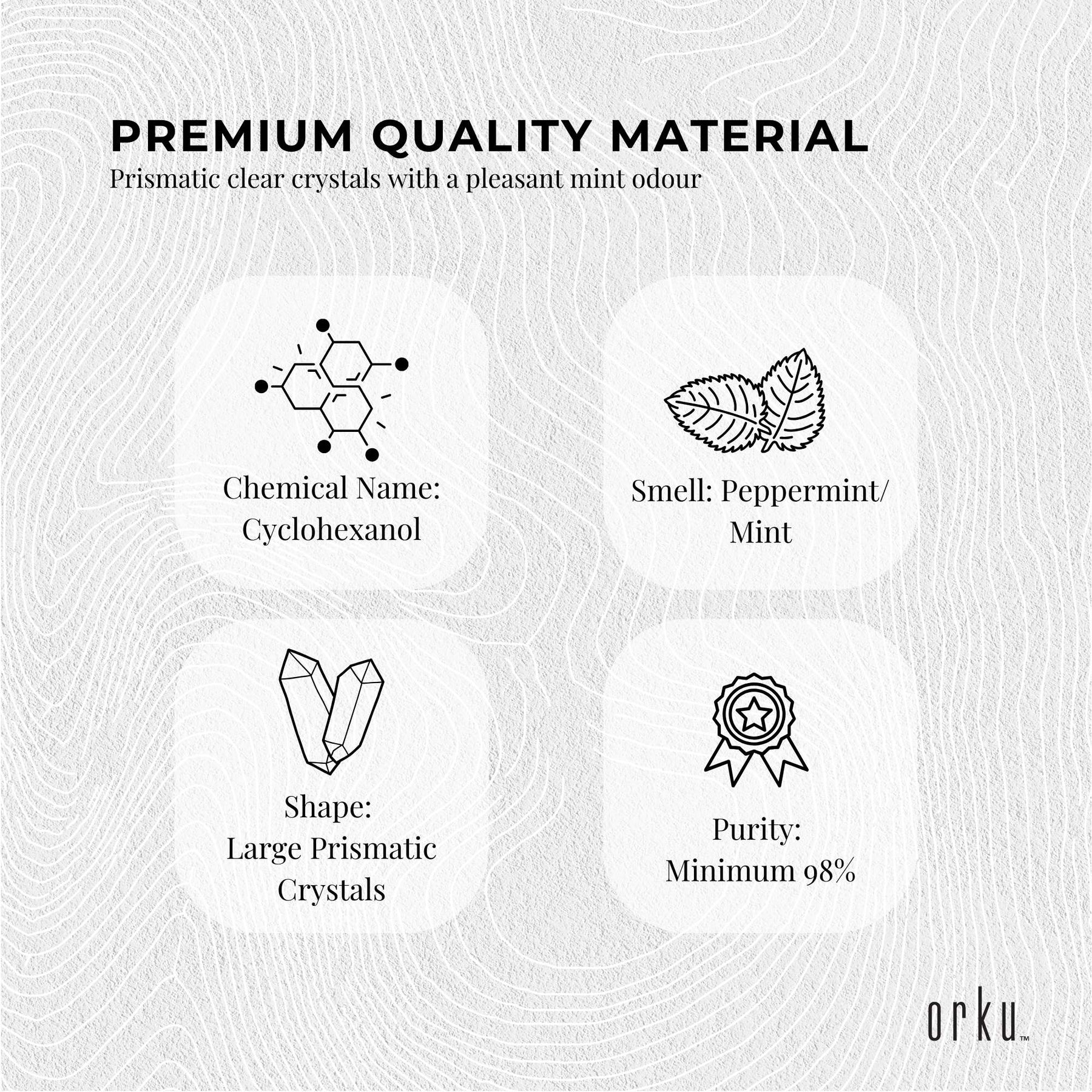 Orku 25g Menthol Crystals - USP Grade L-Menthol Mint Flakes C10H200 - SuperSaverAU - view 7