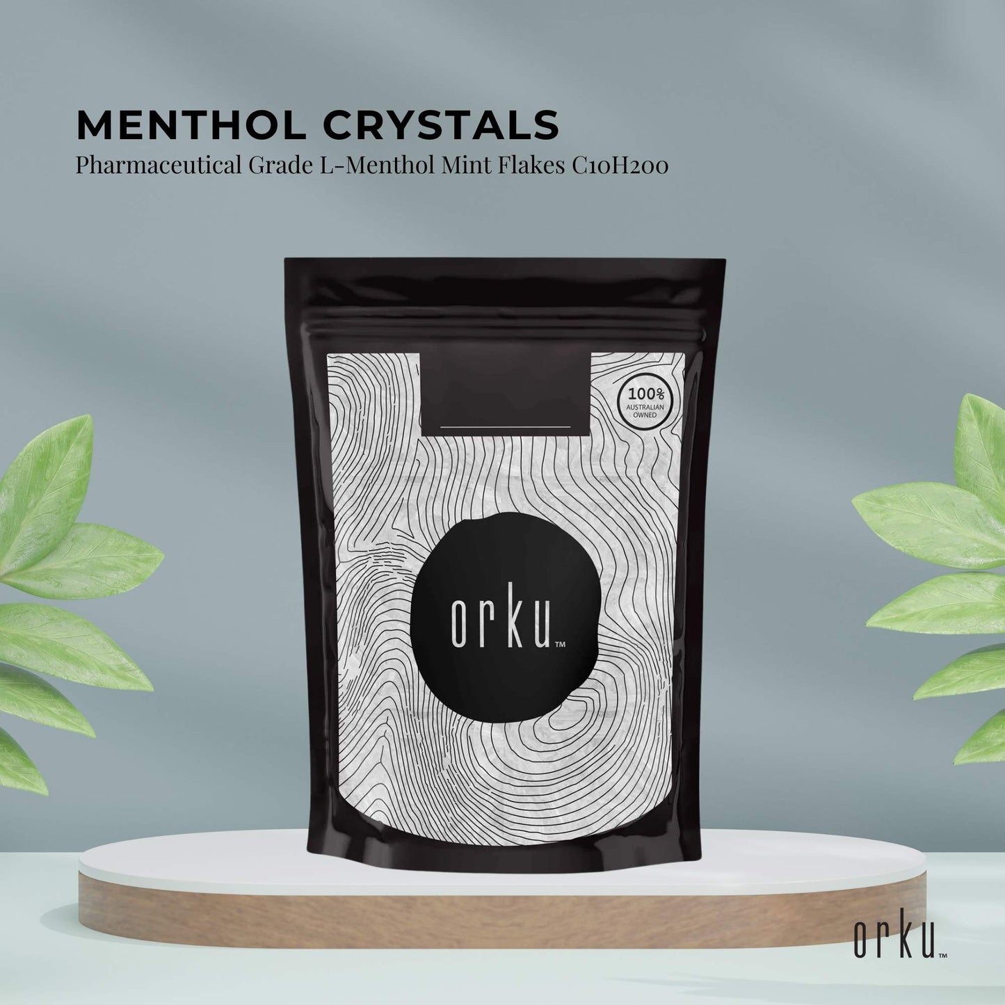 Orku 100g Menthol Crystals - USP Grade L-Menthol Mint Flakes C10H200