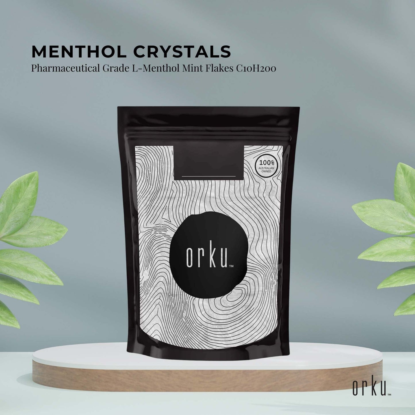 Orku Menthol Crystals 400g - USP Grade L-Menthol Mint Flakes